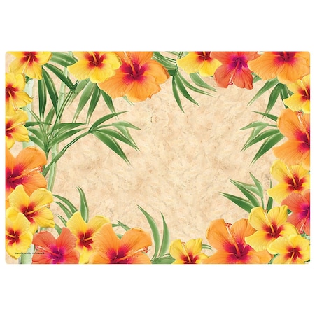 Hoffmaster 10" x 14" Hibiscus Paper Placemats, PK1000 311112